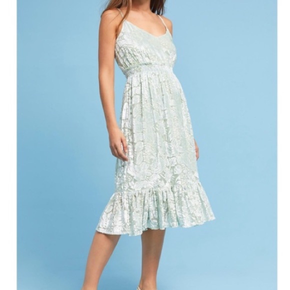 mint velvet ruffle dress